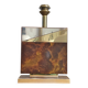 Large Vintage lamp base in elm burl and gilded brass