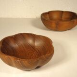 Pair of empty teak pocket cups