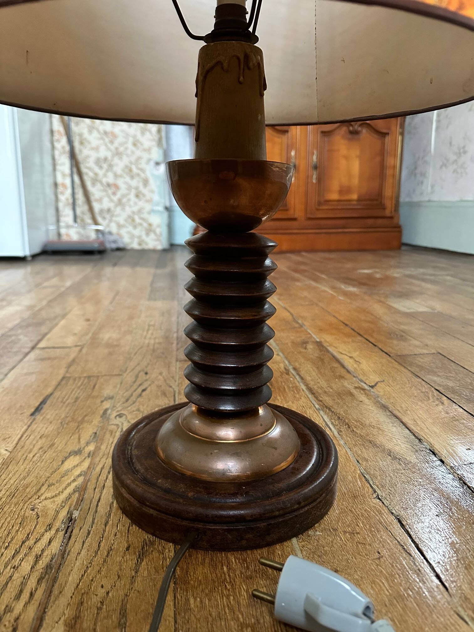 Vintage lamp with retro shade