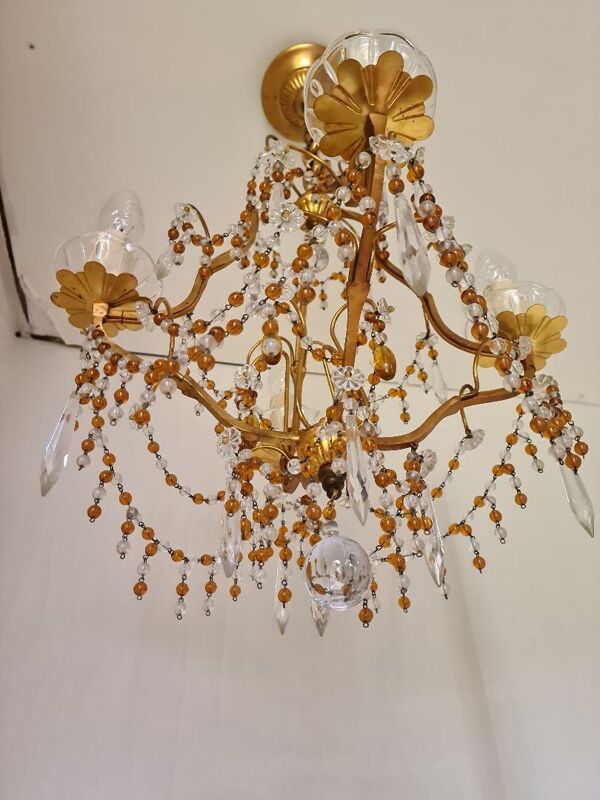 Lustre cage à 4 lumières