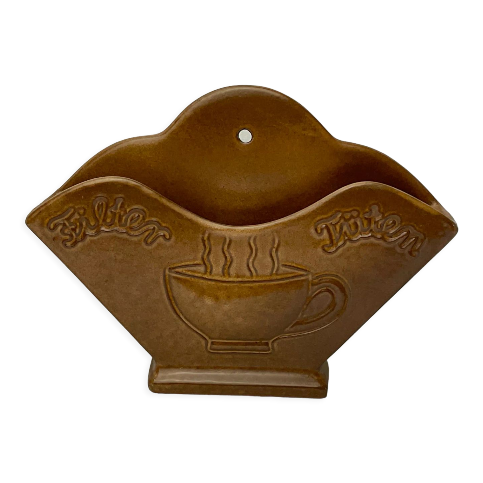 Wall-mounted terracotta coffee filter pot
