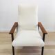 Scandinavian armchair with Lelièvre ecru buckle fabric