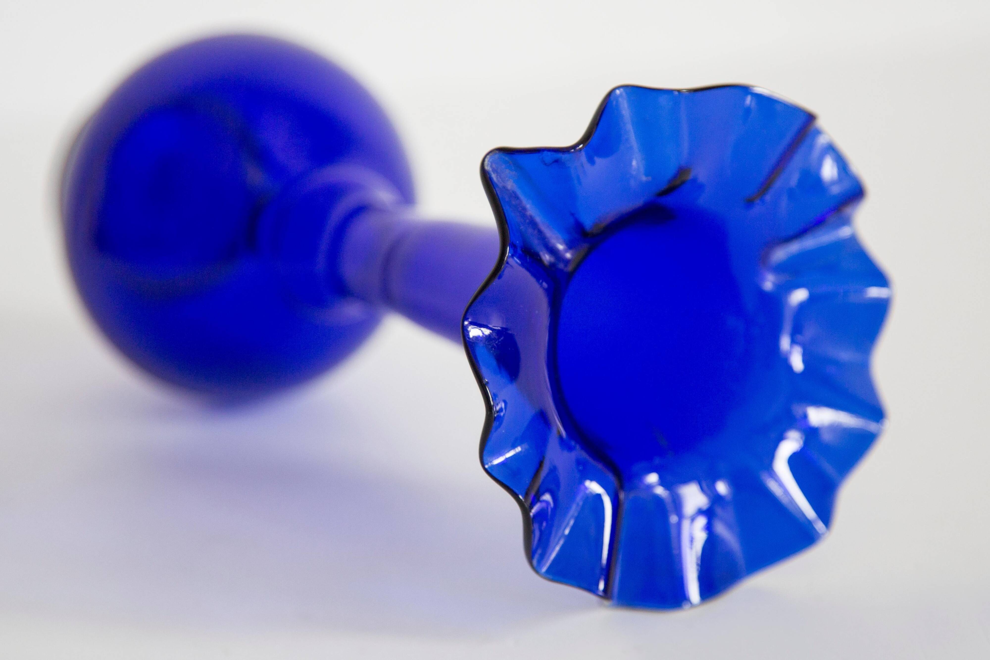 Blue mid-century vase with frills, Europe, 1960s