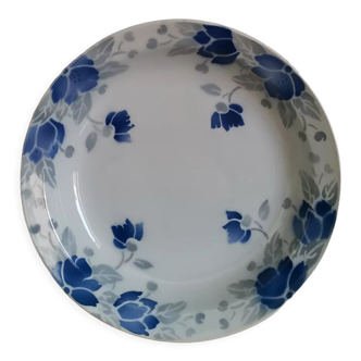 Vintage dish blue flower Moulin des Loups Orchies France decor grad fire