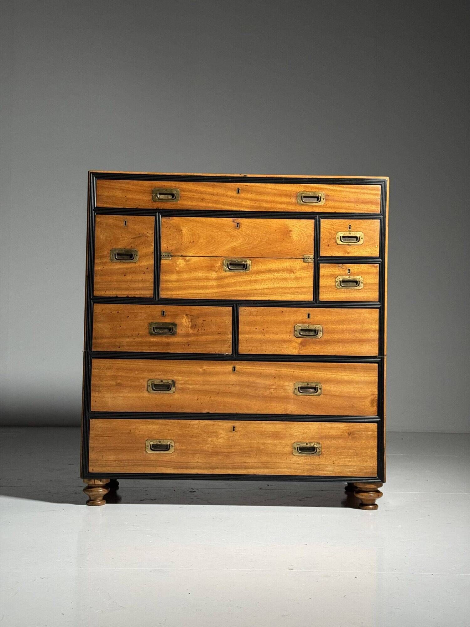 Campaign chest of drawers 19th century