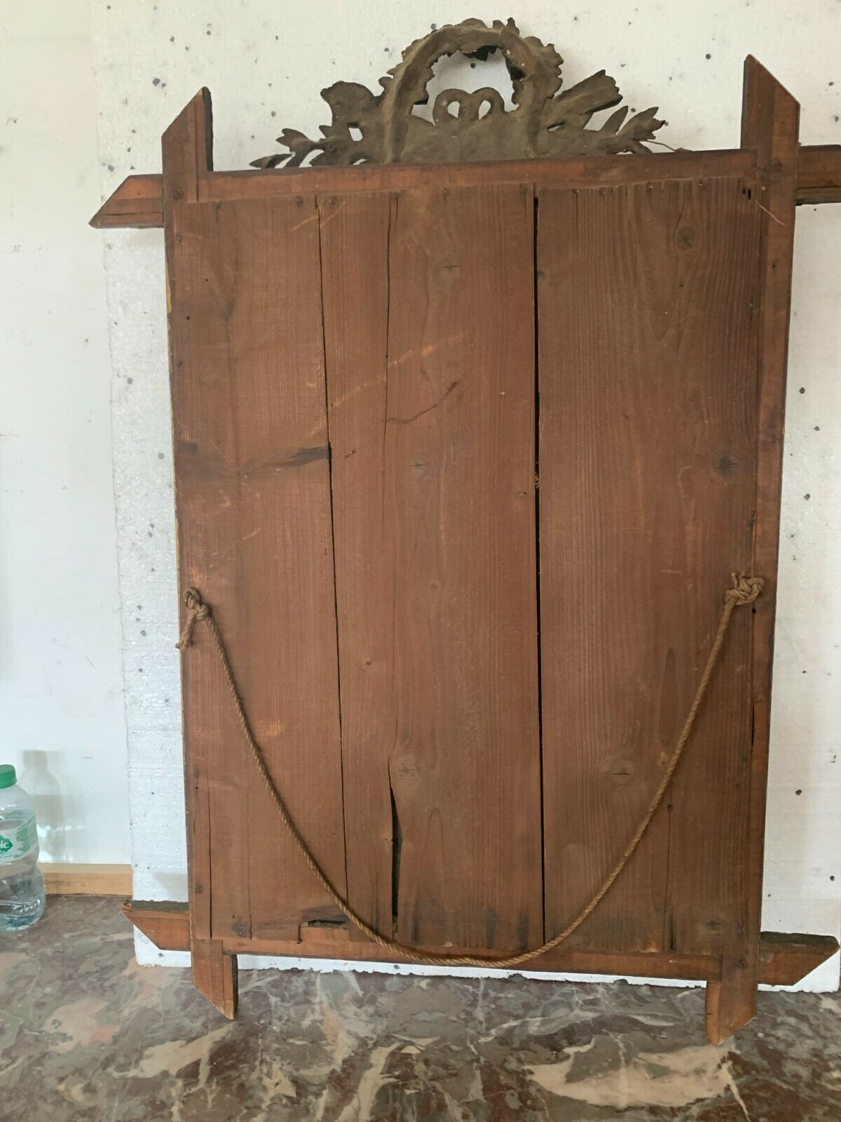 Louis XVI style mirror in wood and patinated stucco XX century 105 X  75cm