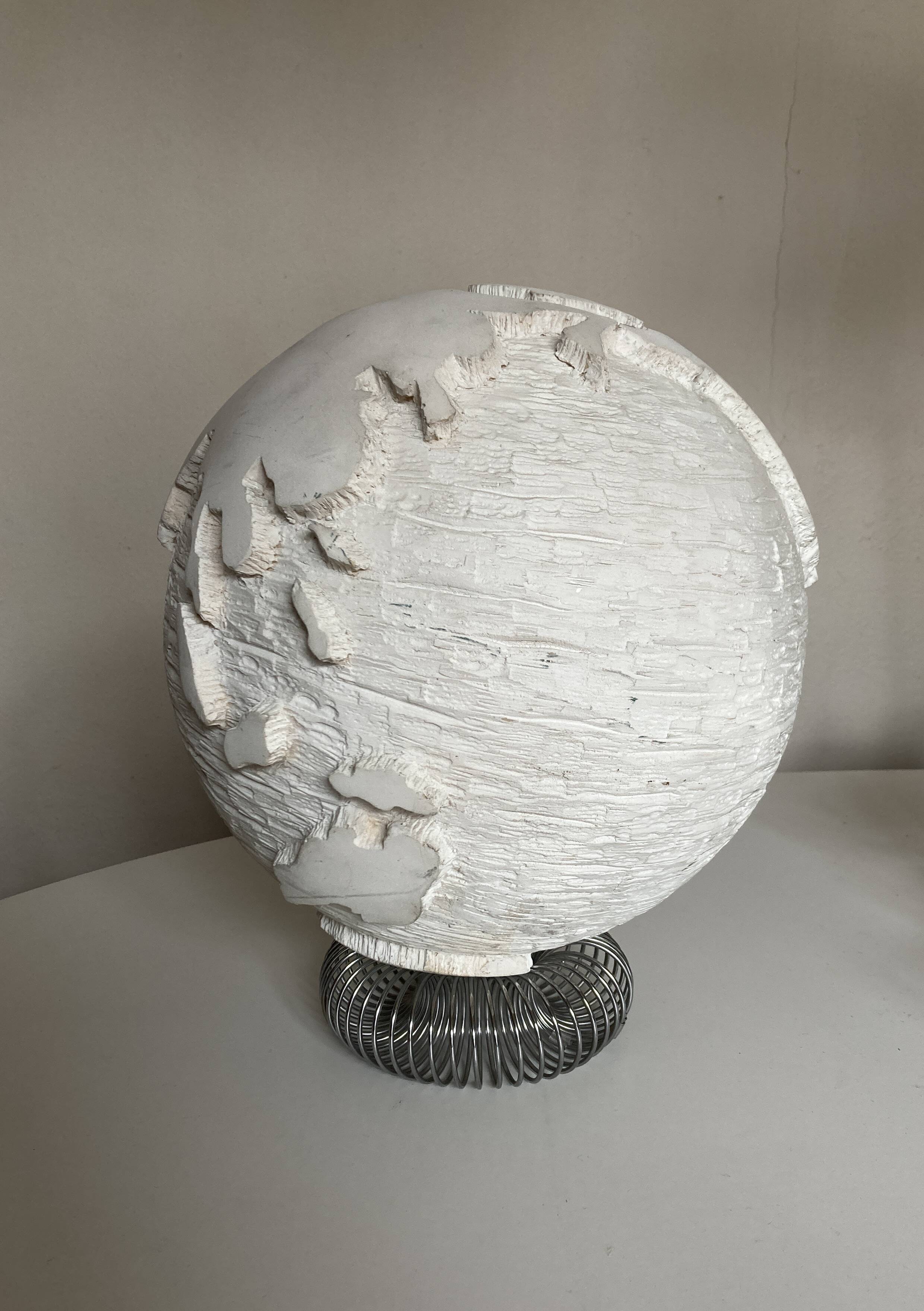 Space Age plaster globe in relief 1960 XXL