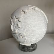 Space Age plaster globe in relief 1960 XXL