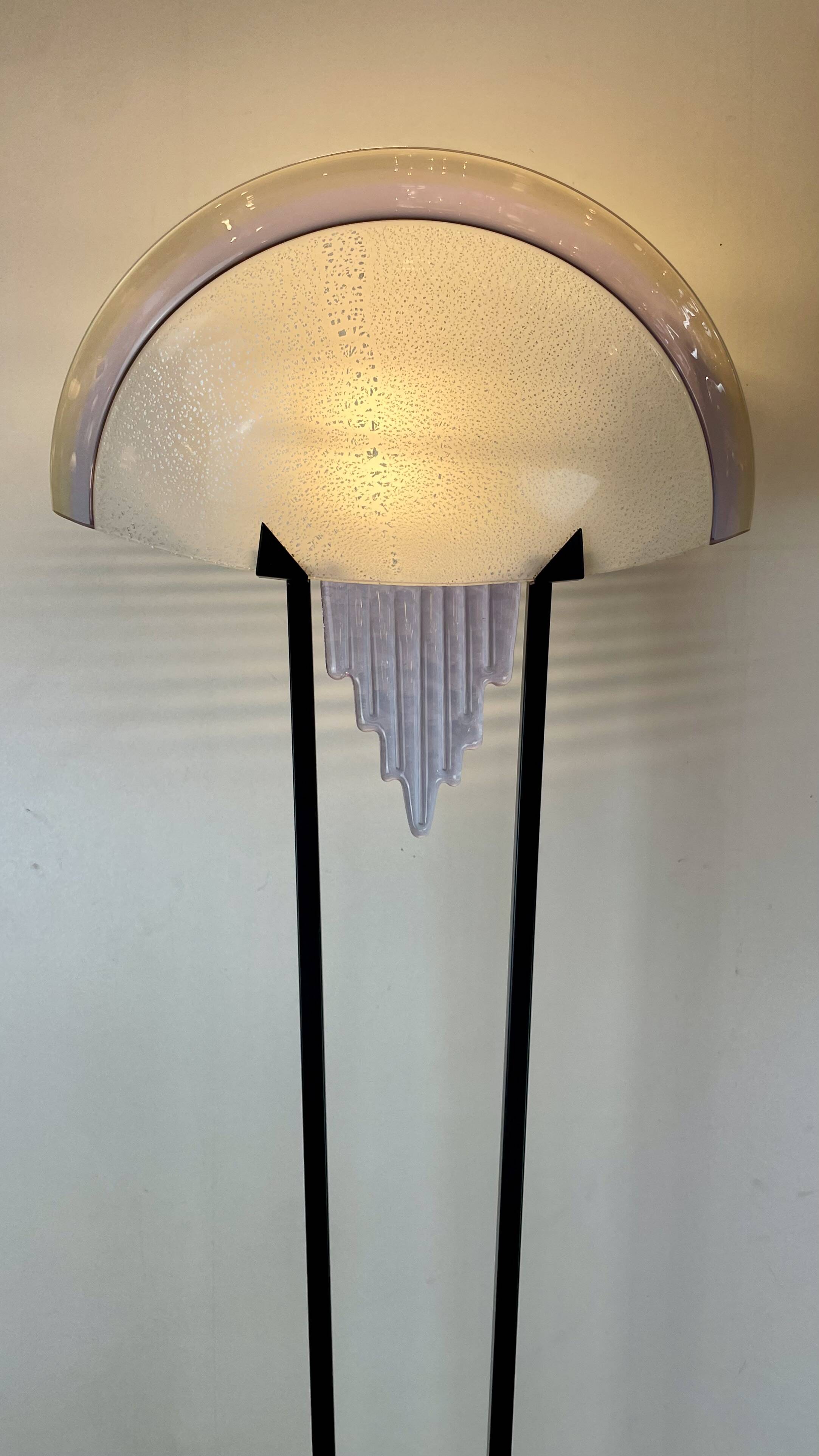 Murano Post-Modern Floor Lamp att. To Mazzega, Italy, 1980s