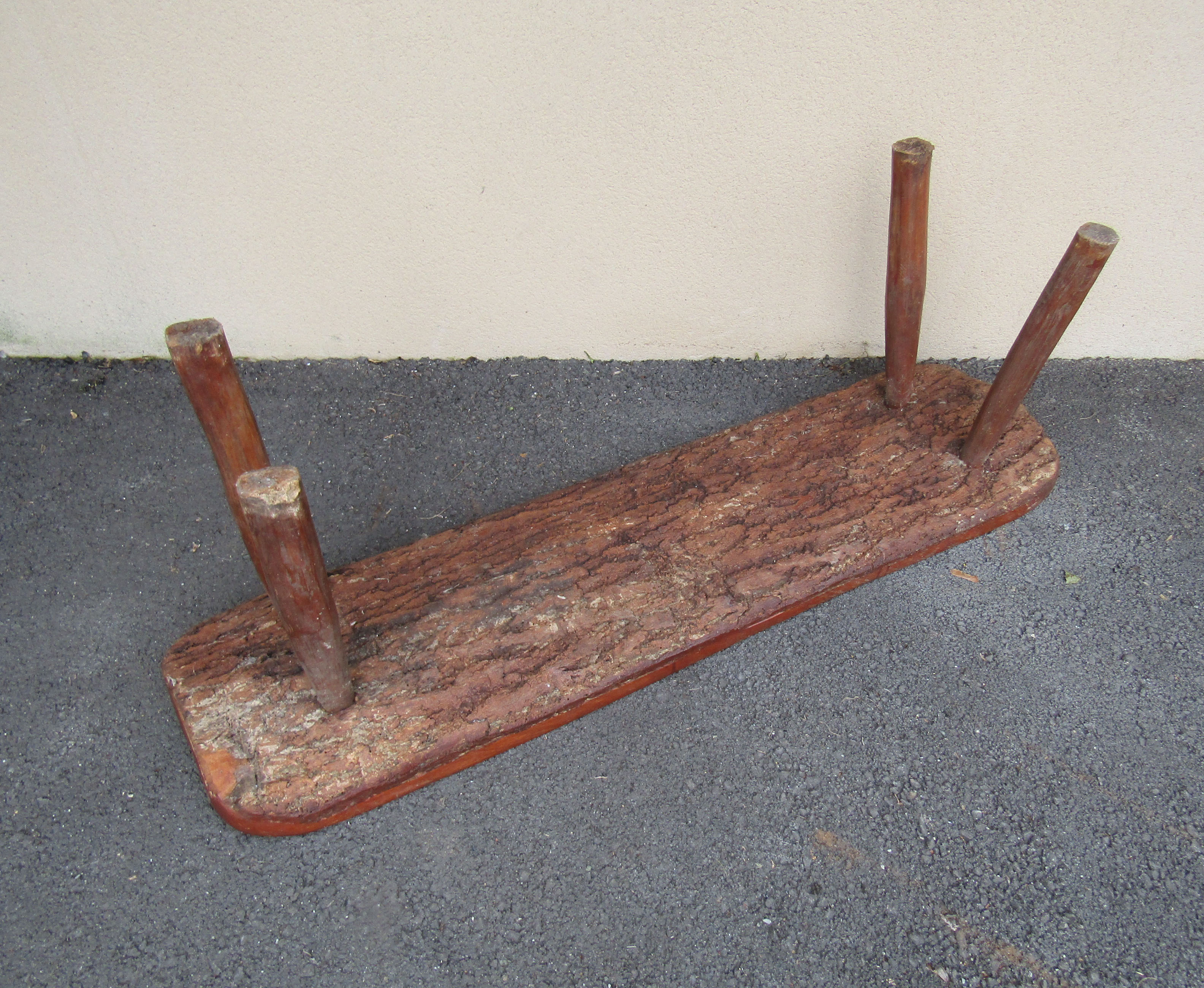 Old solid wooden bench
