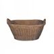 Rustic brown wicker basket from the 1940s — large oval laundry basket