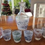Vintage liqueur service Verrerie d'Arques