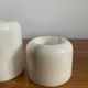 Trio de bougeoirs rouleaux vintage en marbre blanc