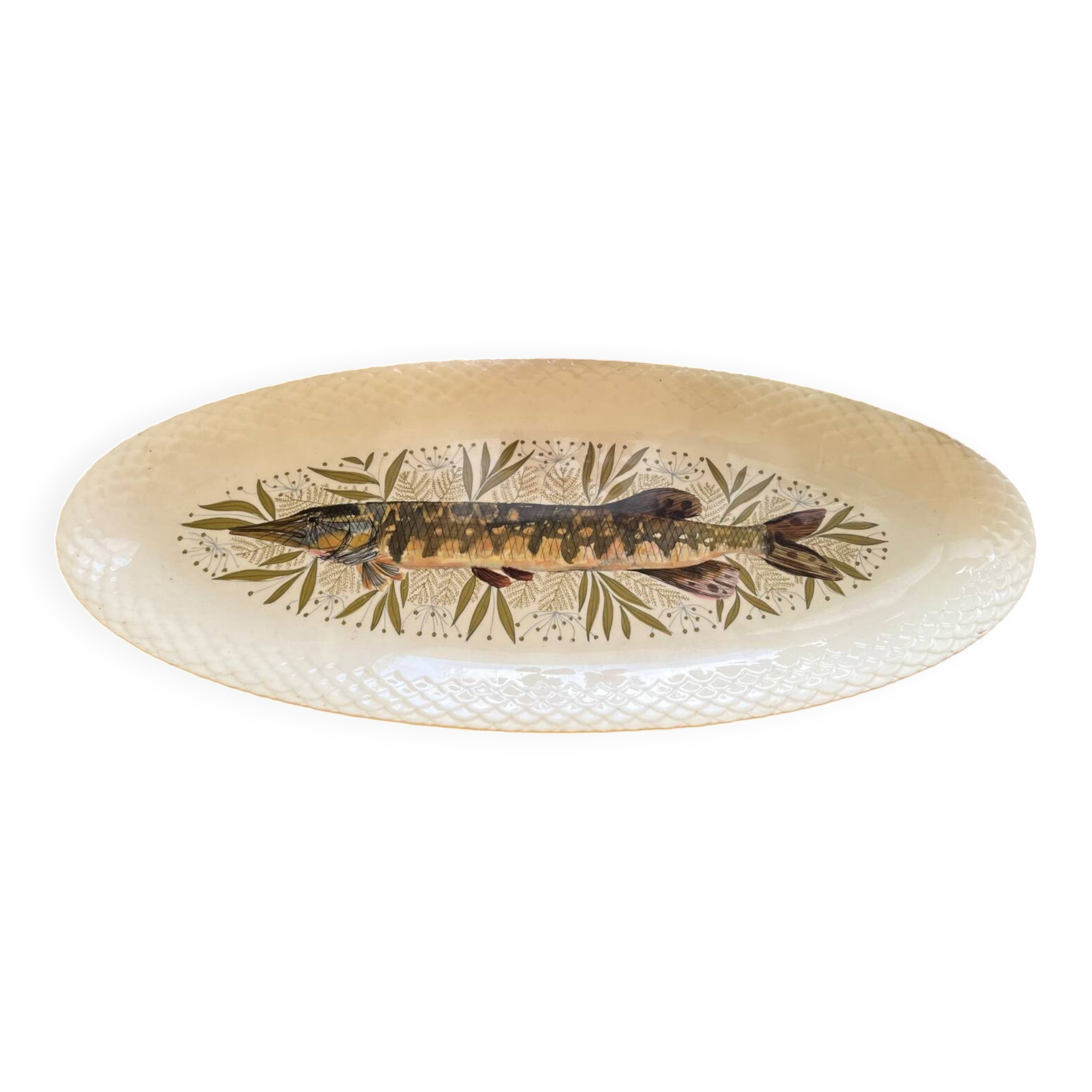 Gien earthenware fish dish