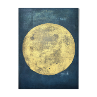 Lune, painting on paper 70x50cm