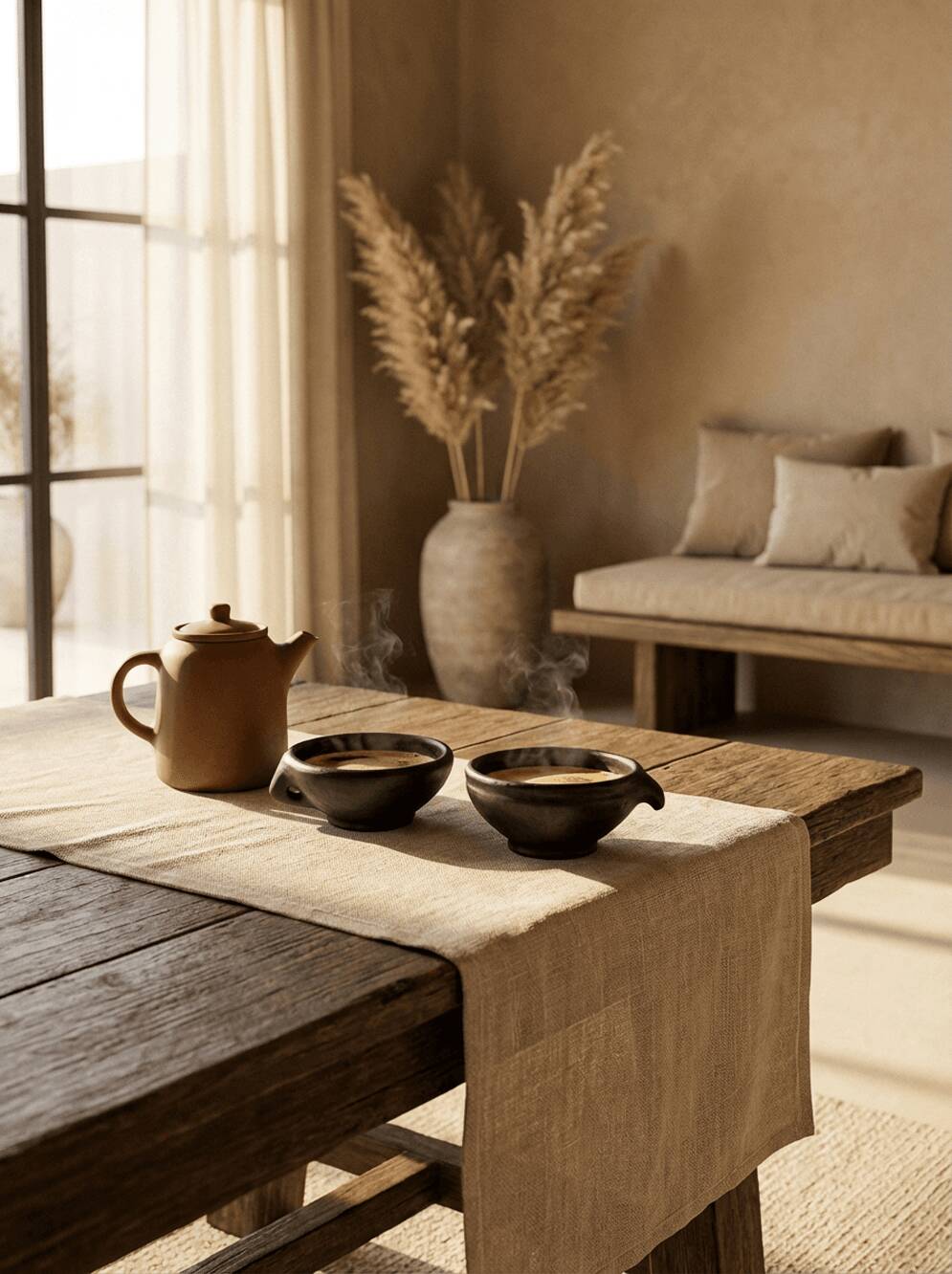 Duo of terracotta cups Kânâh — “Breath of Earth”