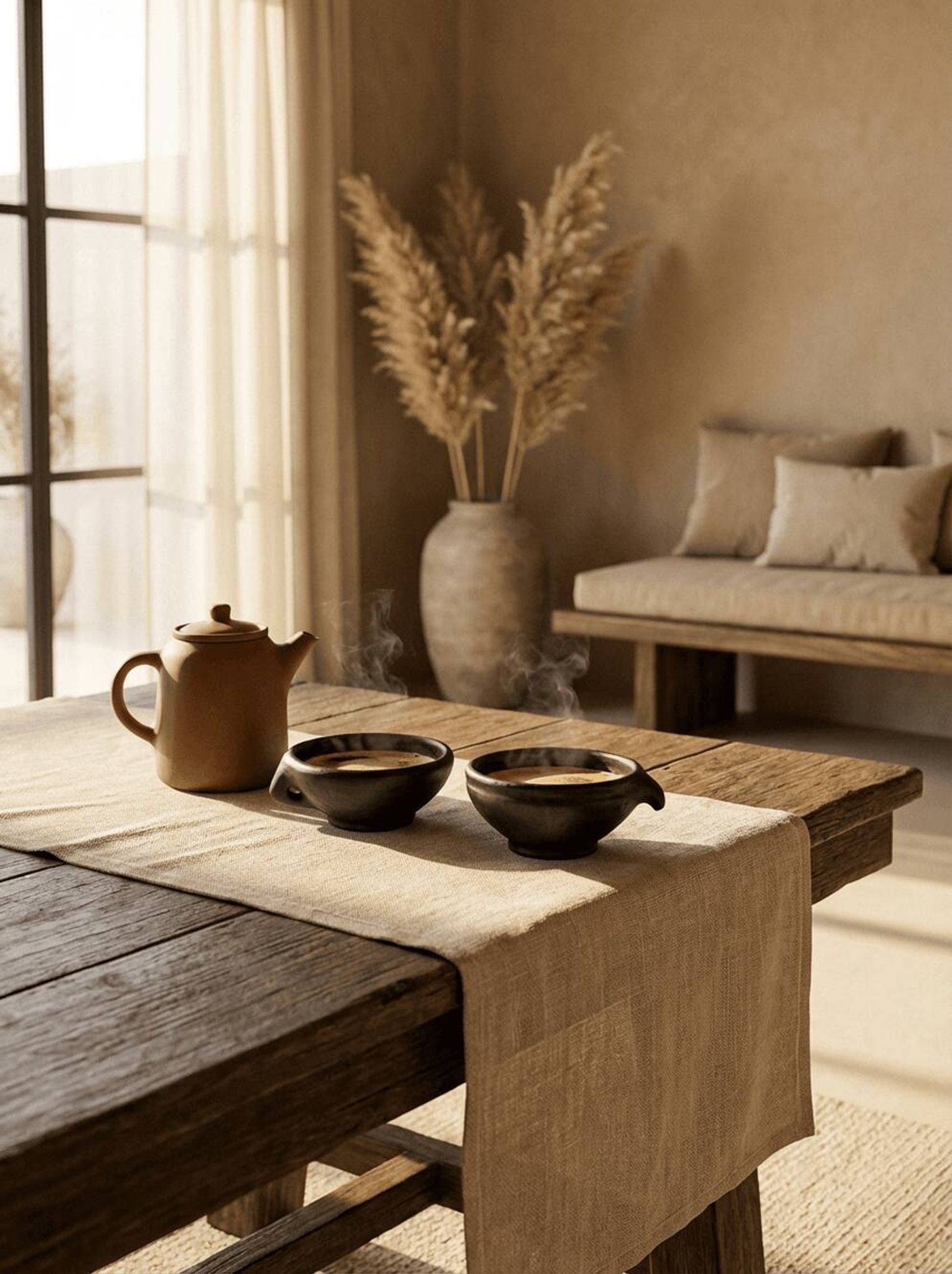 Duo of terracotta cups Kânâh — “Breath of Earth”