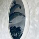 White oval mirror 1970s 45cm