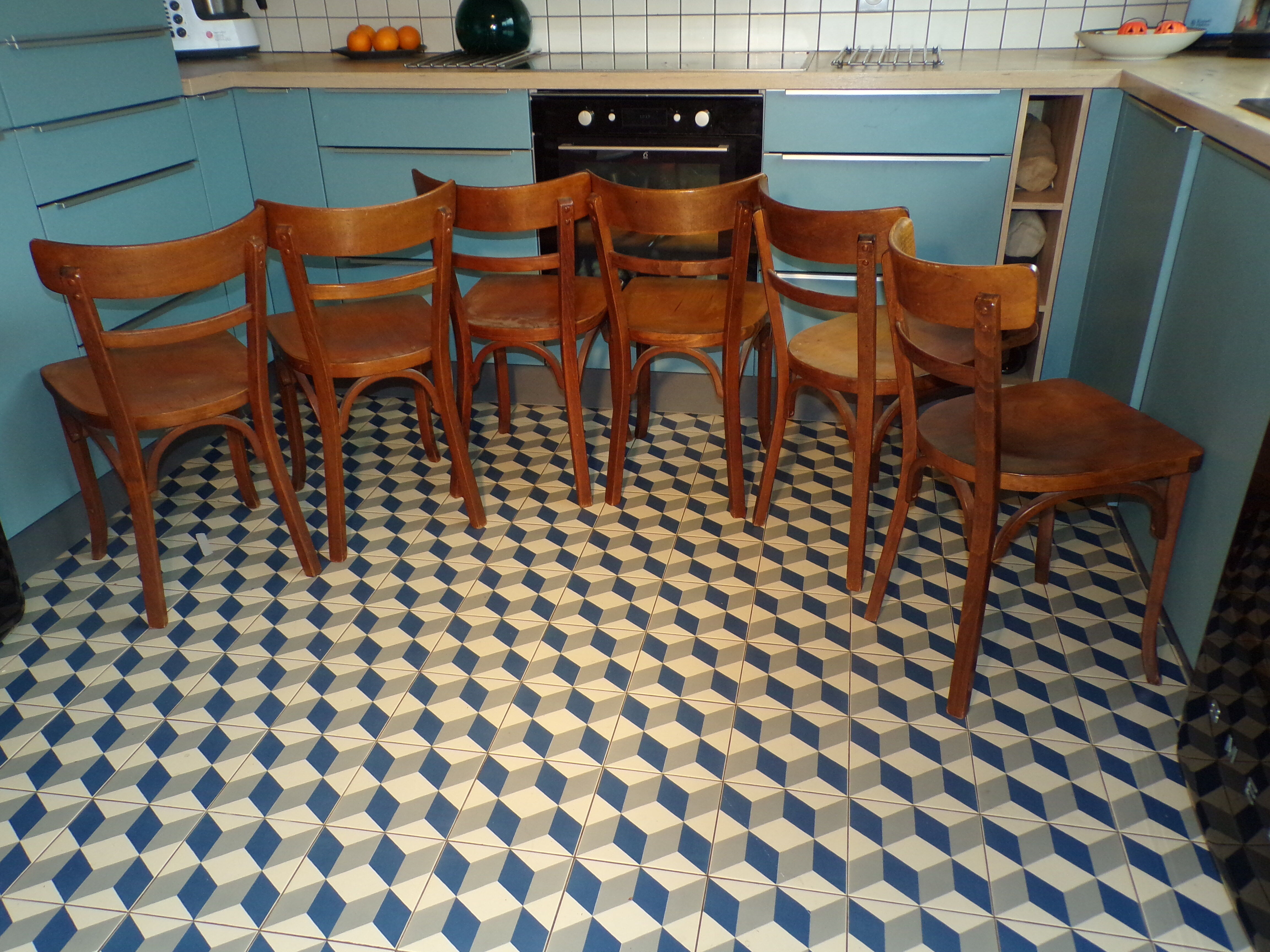 Set of 6 chairs bistro Baumann 1950