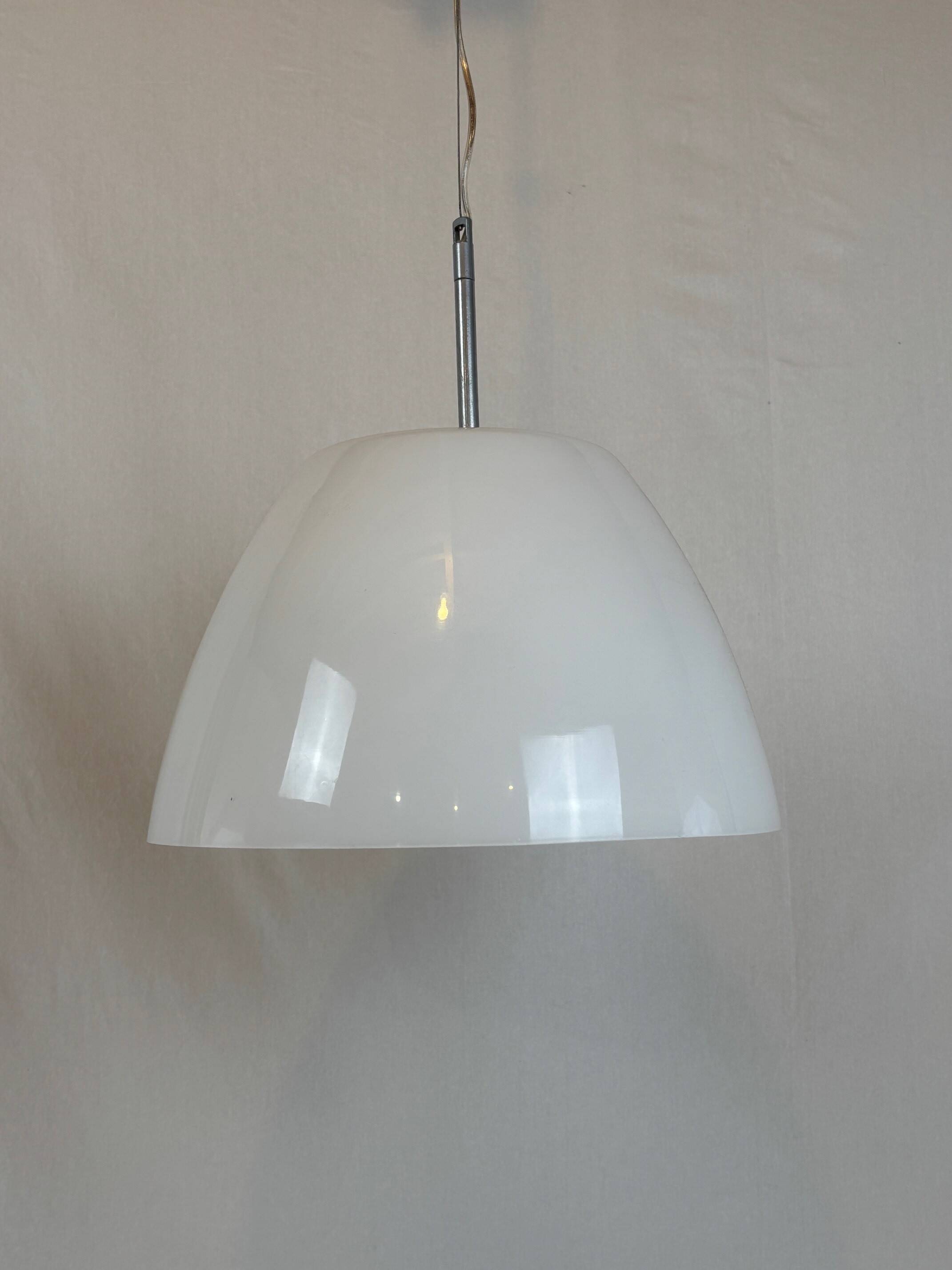 Swedish opaline pendant light from the 1980s