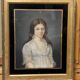 Old pastel portrait on canvas of a young noble, signed and dated 1899 on the back, gilt frame.