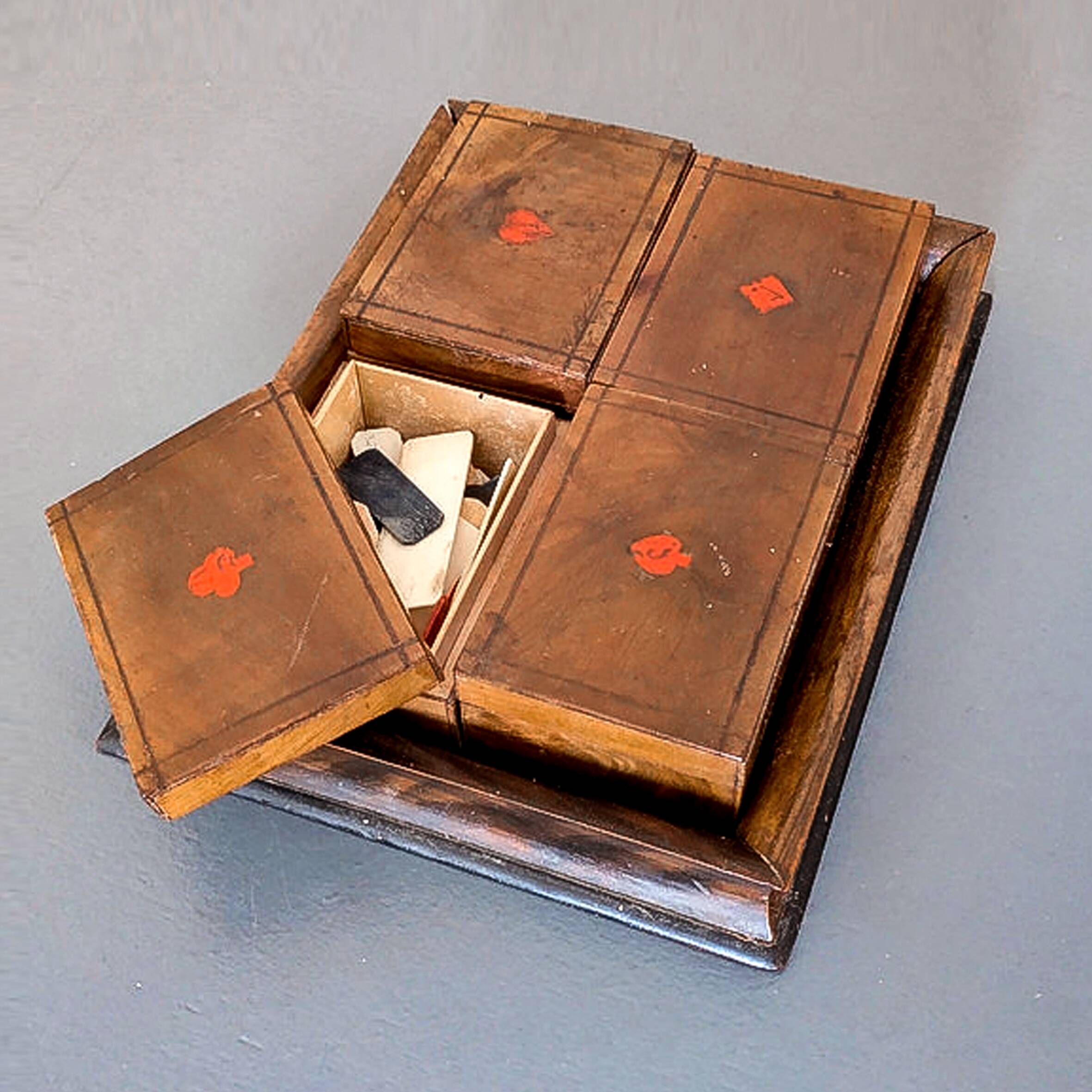 19th century wooden game box