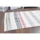 Vintage Turkish hand-knotted wool cotton white kilim runner rug  95x265