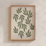 Painting on paper, foliage illustration, painting b205 signed Eawy