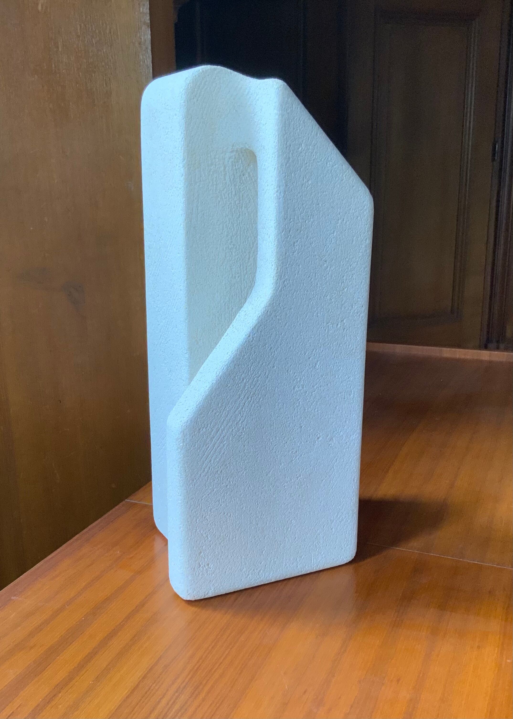 1970 carved stone lamp