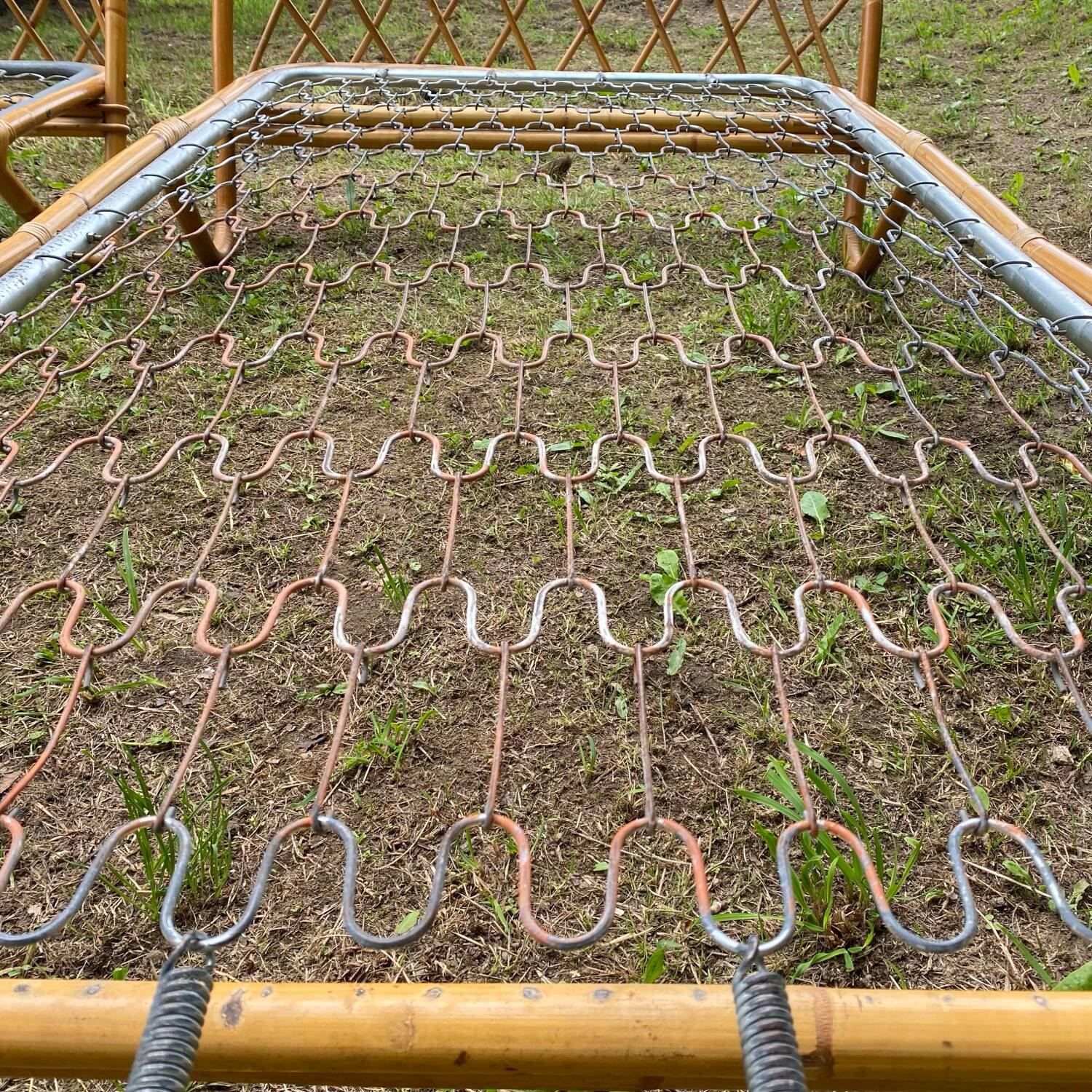 Pair of single rattan beds, 1960s