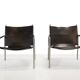 Set of black leather SZ02 armchairs by Martin Visser for t Spectrum