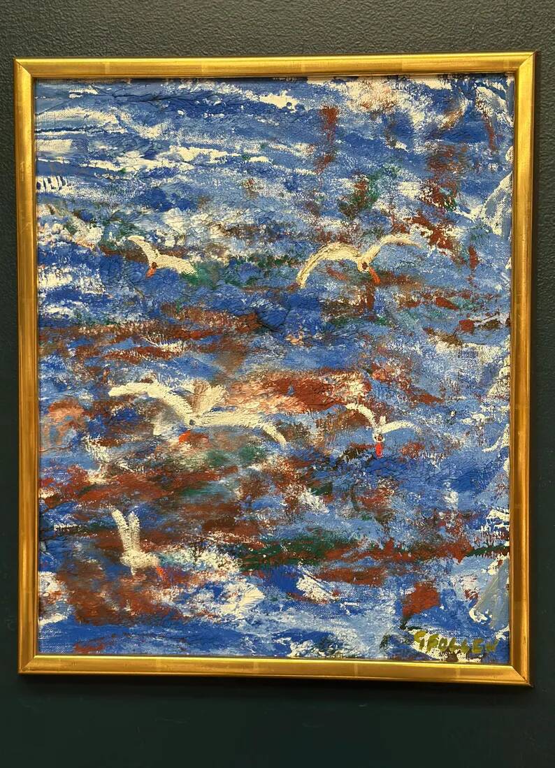 Original Swedish Oil on Canvas – “Storm” by Göta Fogler – Signed – Vintage & Framed – 50 × 42 cm (19.7" × 16.5")