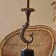 Lampe sculpturale vintage avec dauphin en bronze sur base en marbre noir -Holl