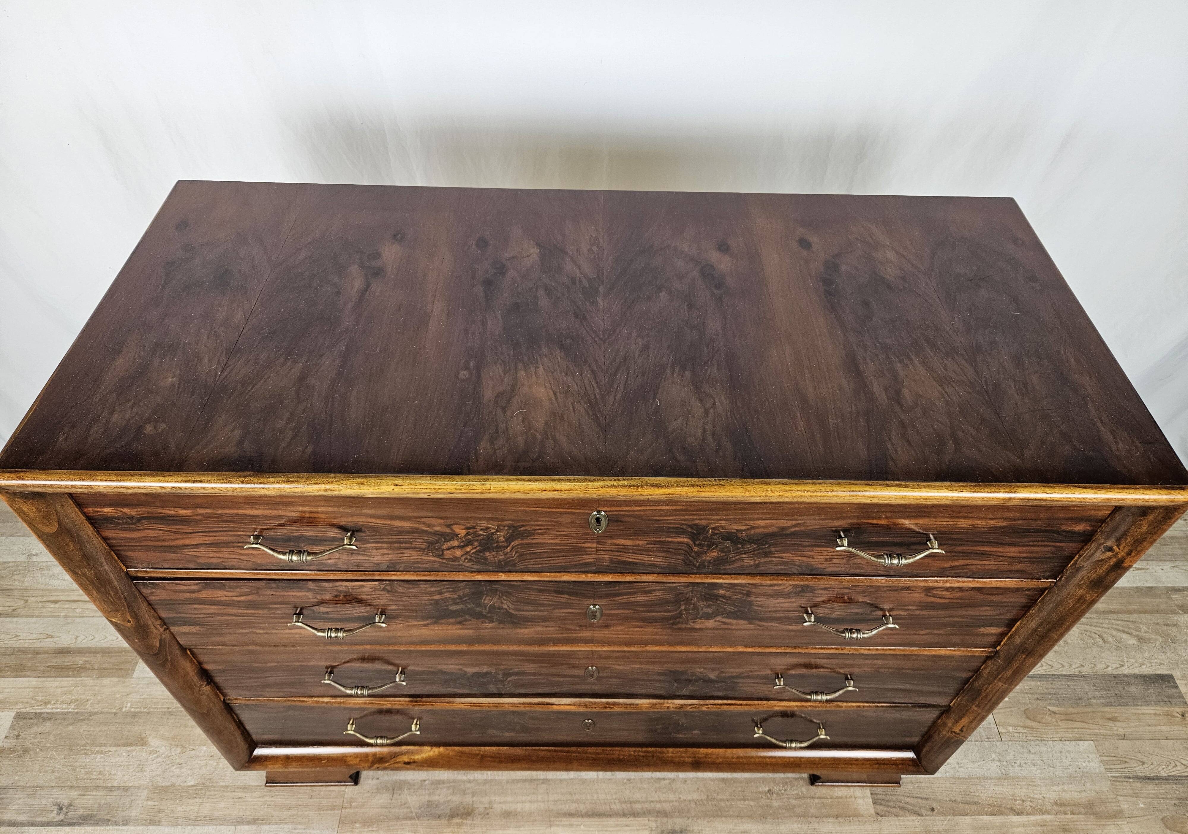 Commode Art Déco avec poignées en laiton