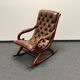 Chesterfield Brown Leather Rocking Chair