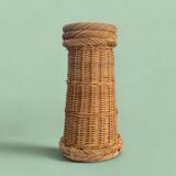 Vintage woven wicker umbrella stand
