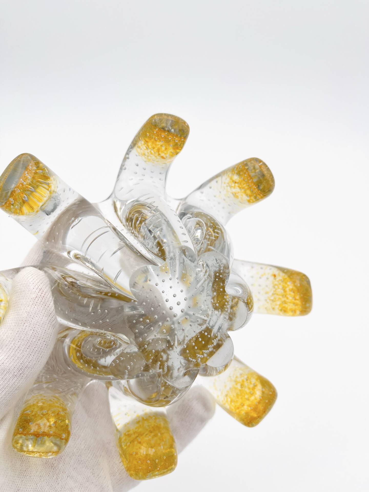 Murano Bowl Archimede Seguso Bullicante Crystal & Fritté Gold 1950