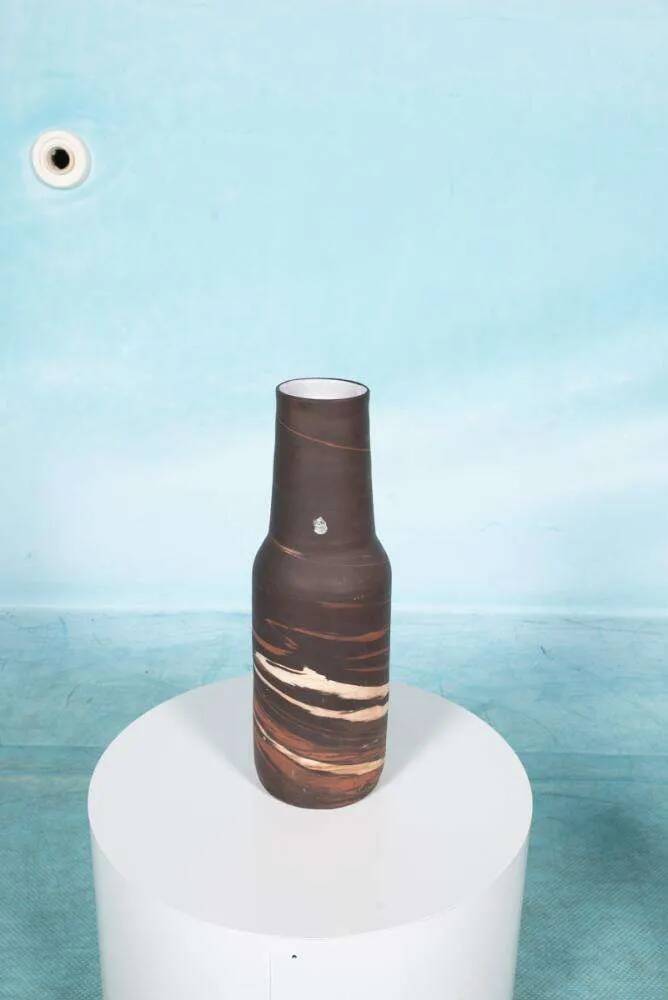 Vase à fleurs vintage Allemagne de l'Ouest 60s/70s, vase Fat Lava sur pied