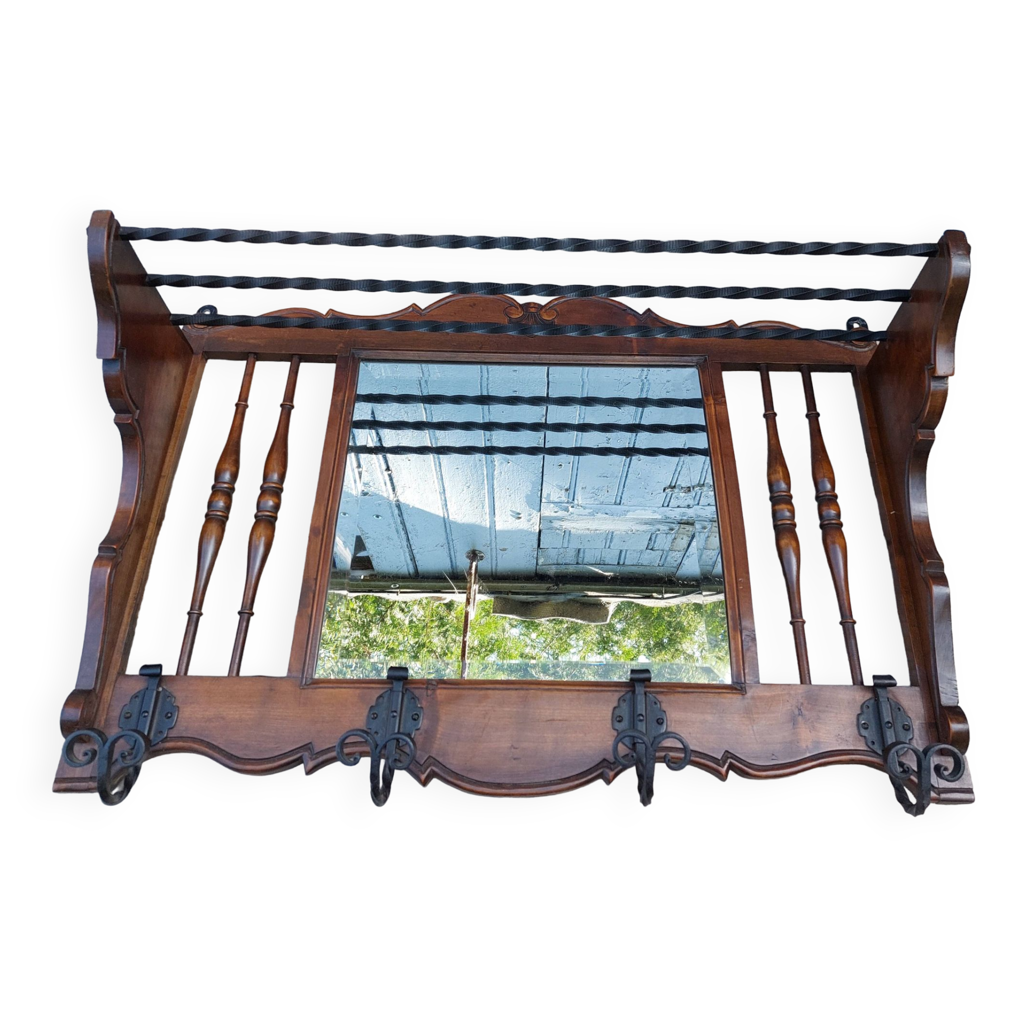 Coat rack with mirror