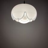 Large frosted glass pendant light by Peill and Putzler Seerose / Artichoke XL 1970