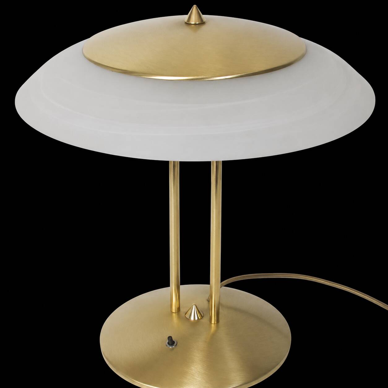 1980s Modern table lamp | Dimmable | Brass and glass