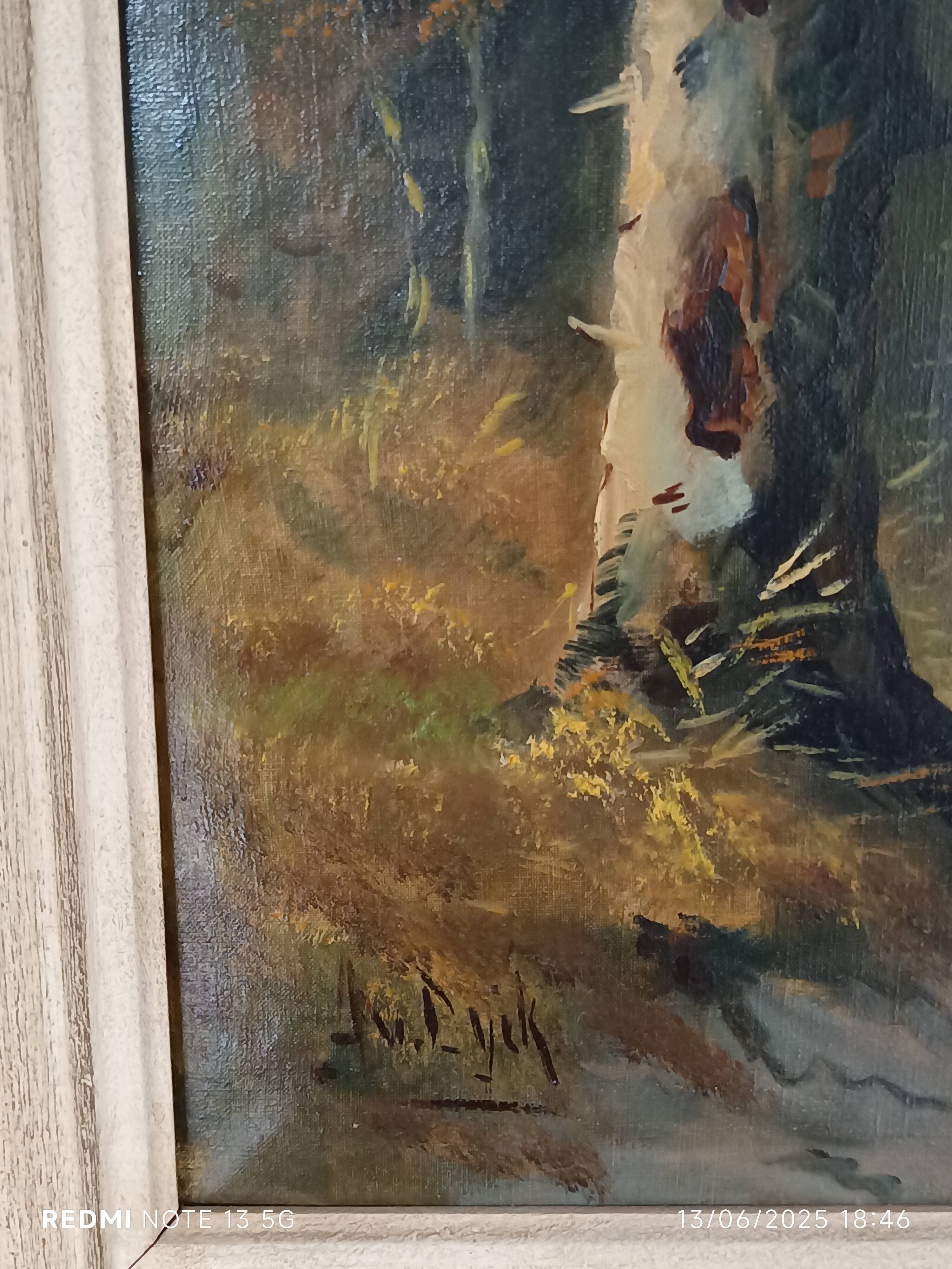 Oil on canvas Undergrowth signed Adolf Philippus Van Dijk (1859-1924)