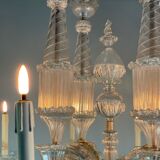 Venetian chandelier in transparent murano glass, 12 arms of light