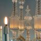 Venetian chandelier in transparent murano glass, 12 arms of light