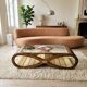 Sculptural coffee table "Infinity" in curved wood – Vintage 1970 design