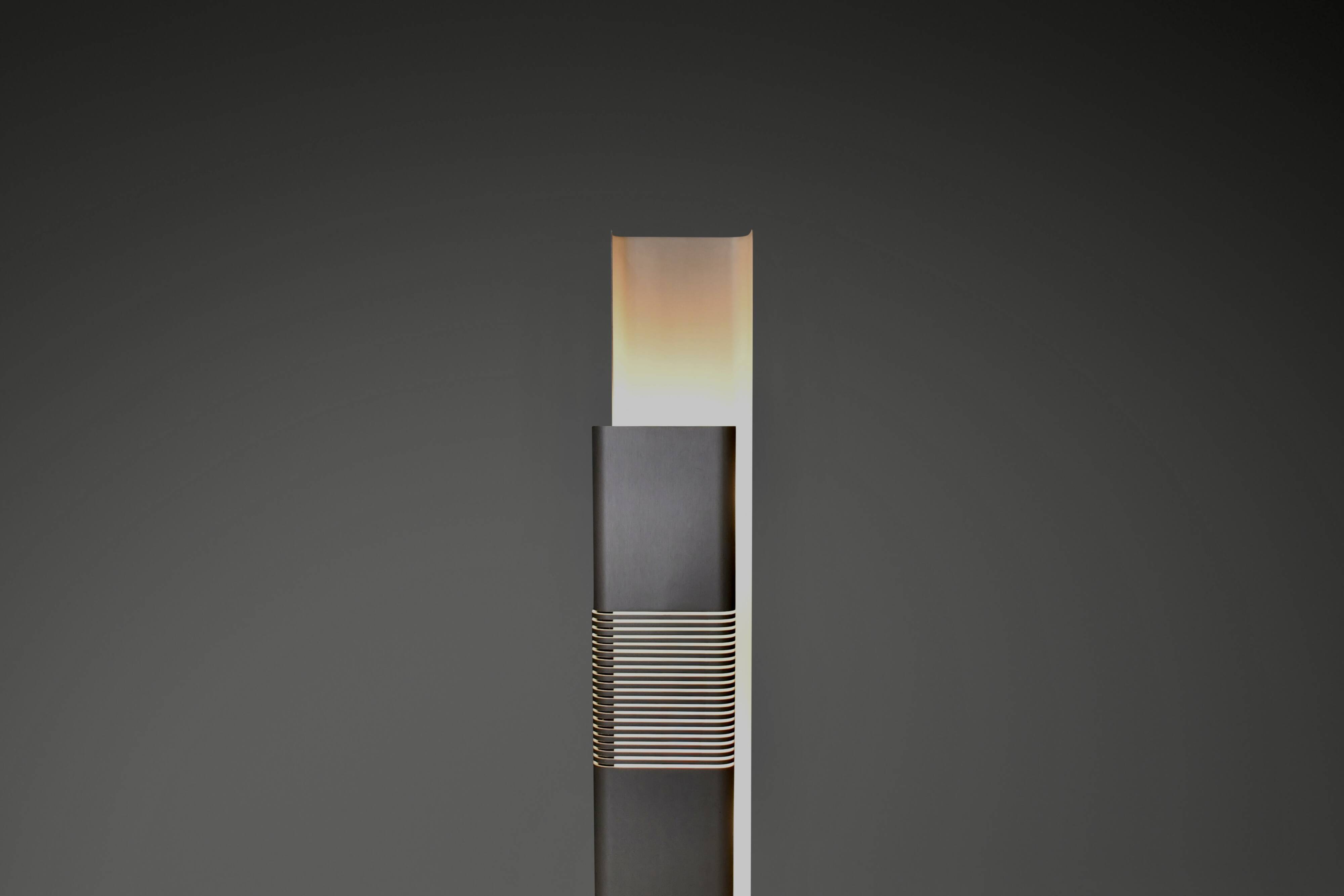 Sculpture lumineuse rare en aluminium anodisé par Walter et Moretti, France 1972