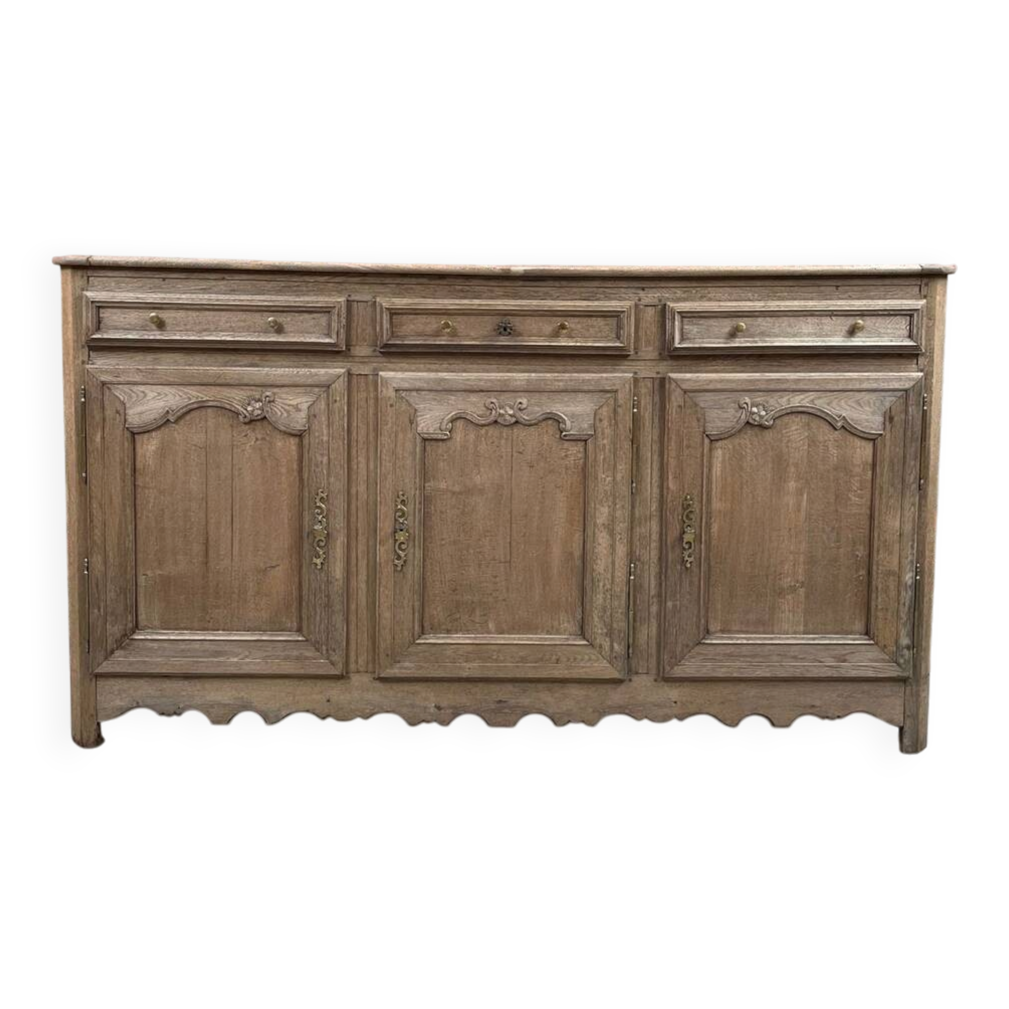 Bleached solid oak sideboard / buffet cabinet – 204 cm