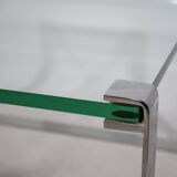 Glass Chrome Coffee Table Draenert 1022 1970s Narrow