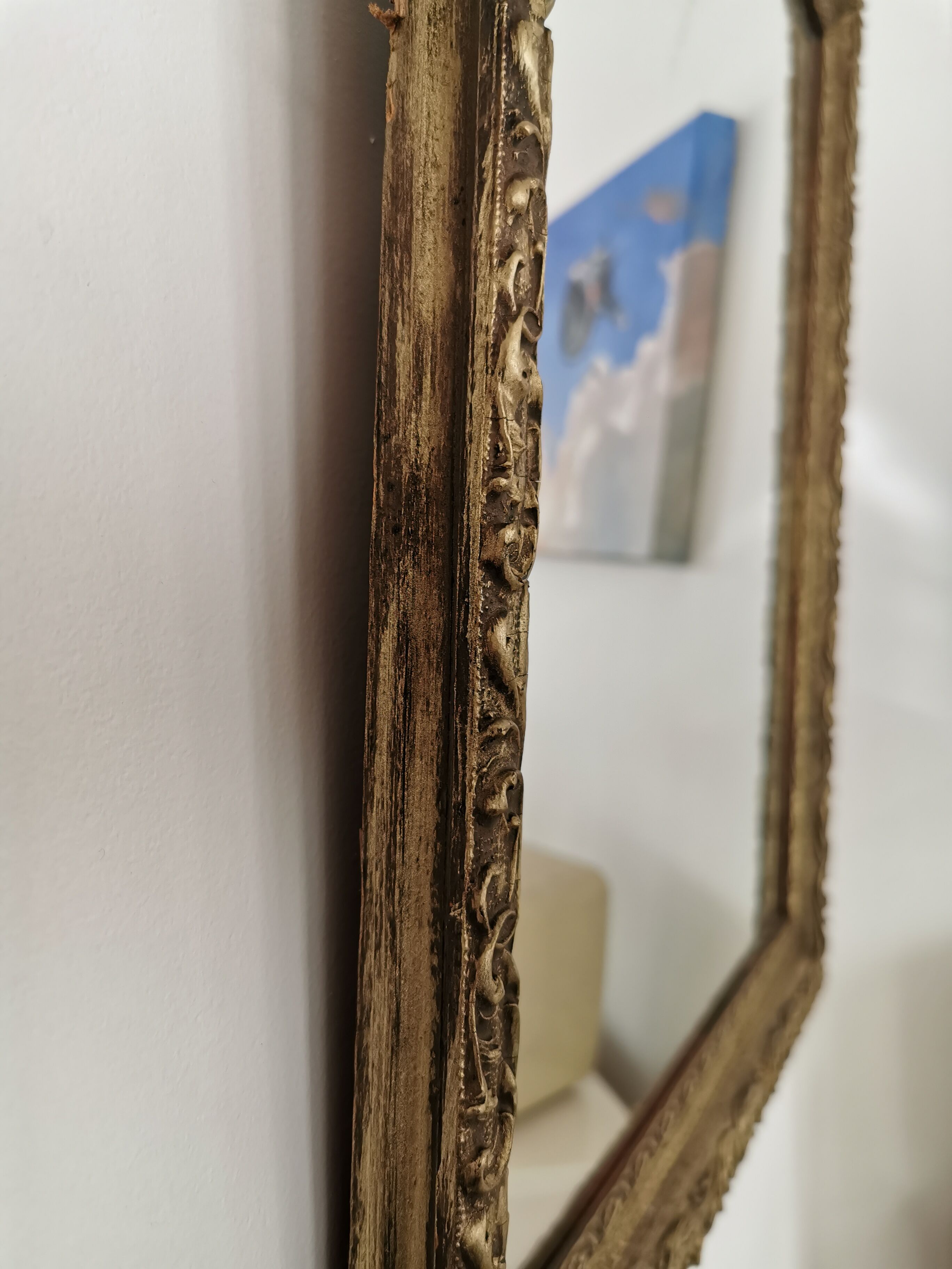 Louis XIII-style gold mirror - 58x48cm