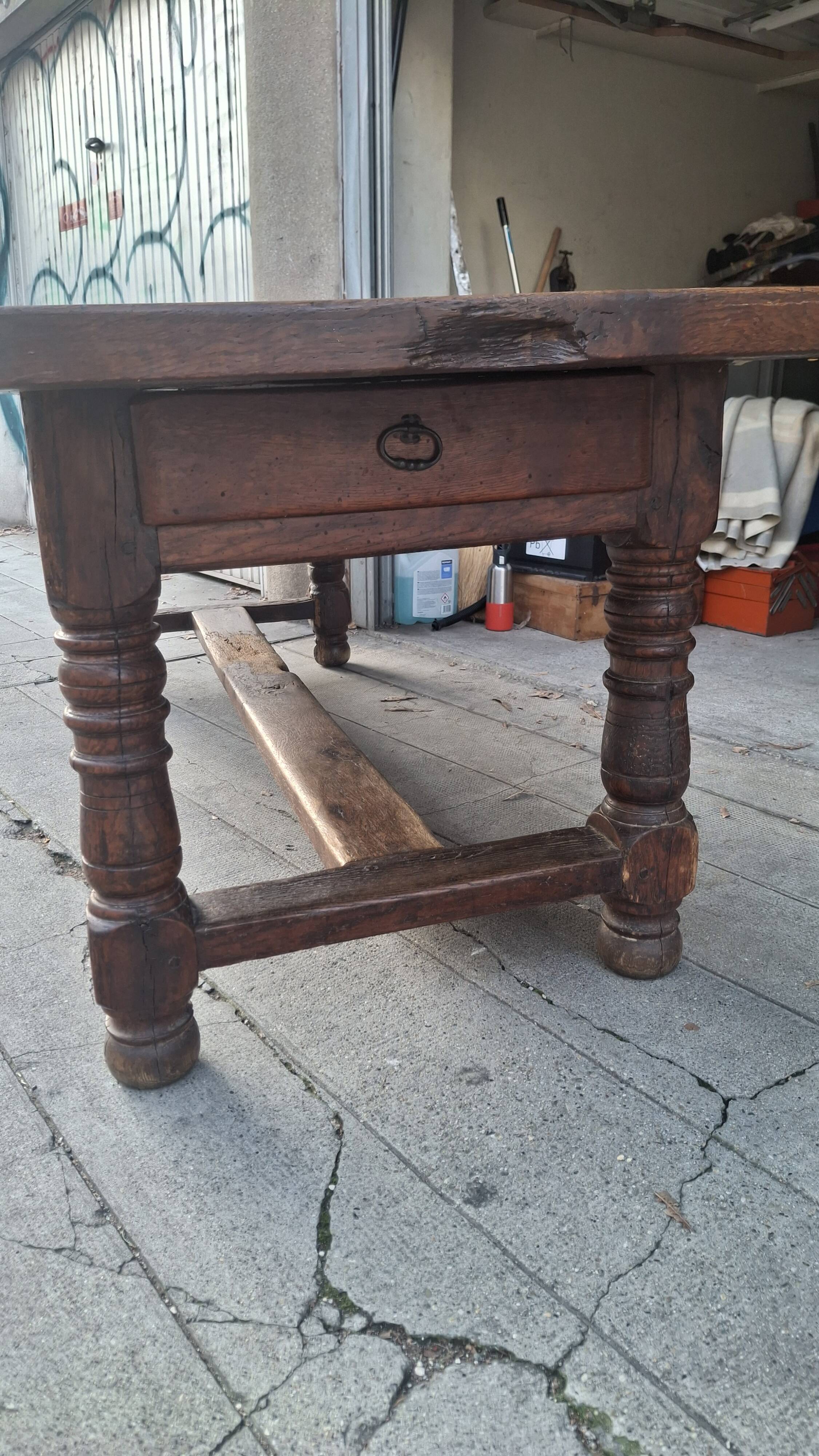 Large oak farmhouse table